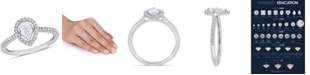 Macy's Pear-Cut Floating Certified Diamond (3/4 ct. t.w.) Halo Engagement Ring in 14k White Gold